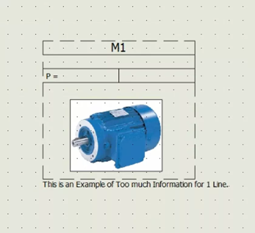 Example of Text Exceeding Length of Component in SOLIDWORKS Electrical 