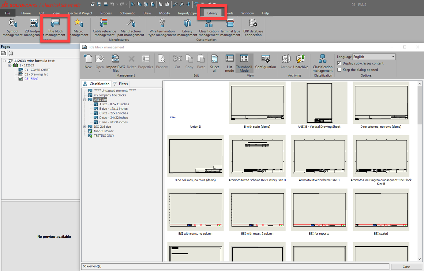 SOLIDWORKS Electrical Schematic Title Block Management