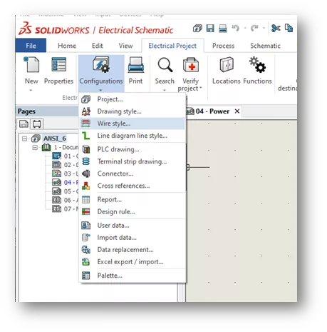 Wire Style Option in SOLIDWORKS Electrical Schematic 