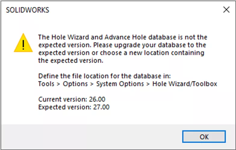 How to Fix Hole Wizard & Toolbox File Database Errors in SOLIDWORKS ...