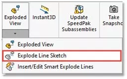 Explode Line Sketch Option in SOLIDWORKS