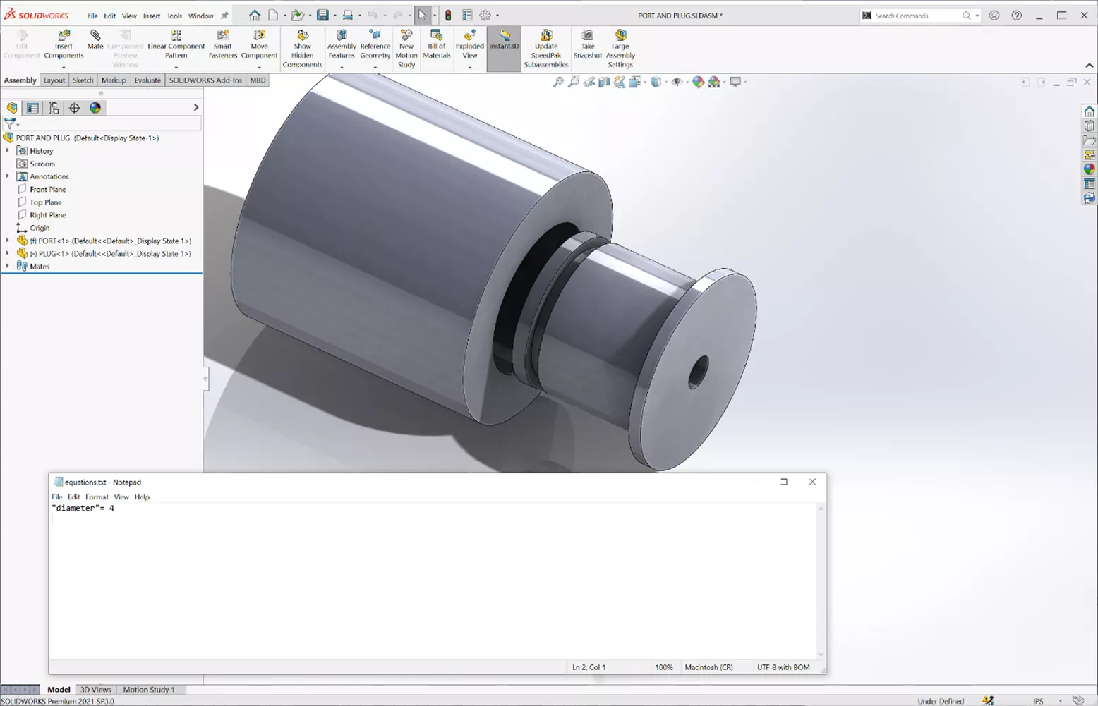 SOLIDWORKS External Variable Linked to Text File 