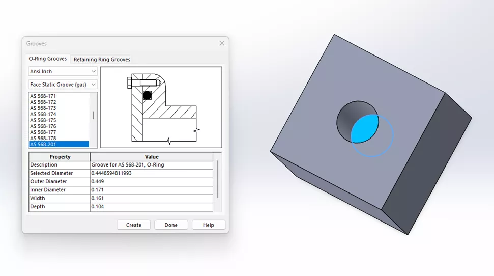 Face Static Groove in SOLIDWORKS 
