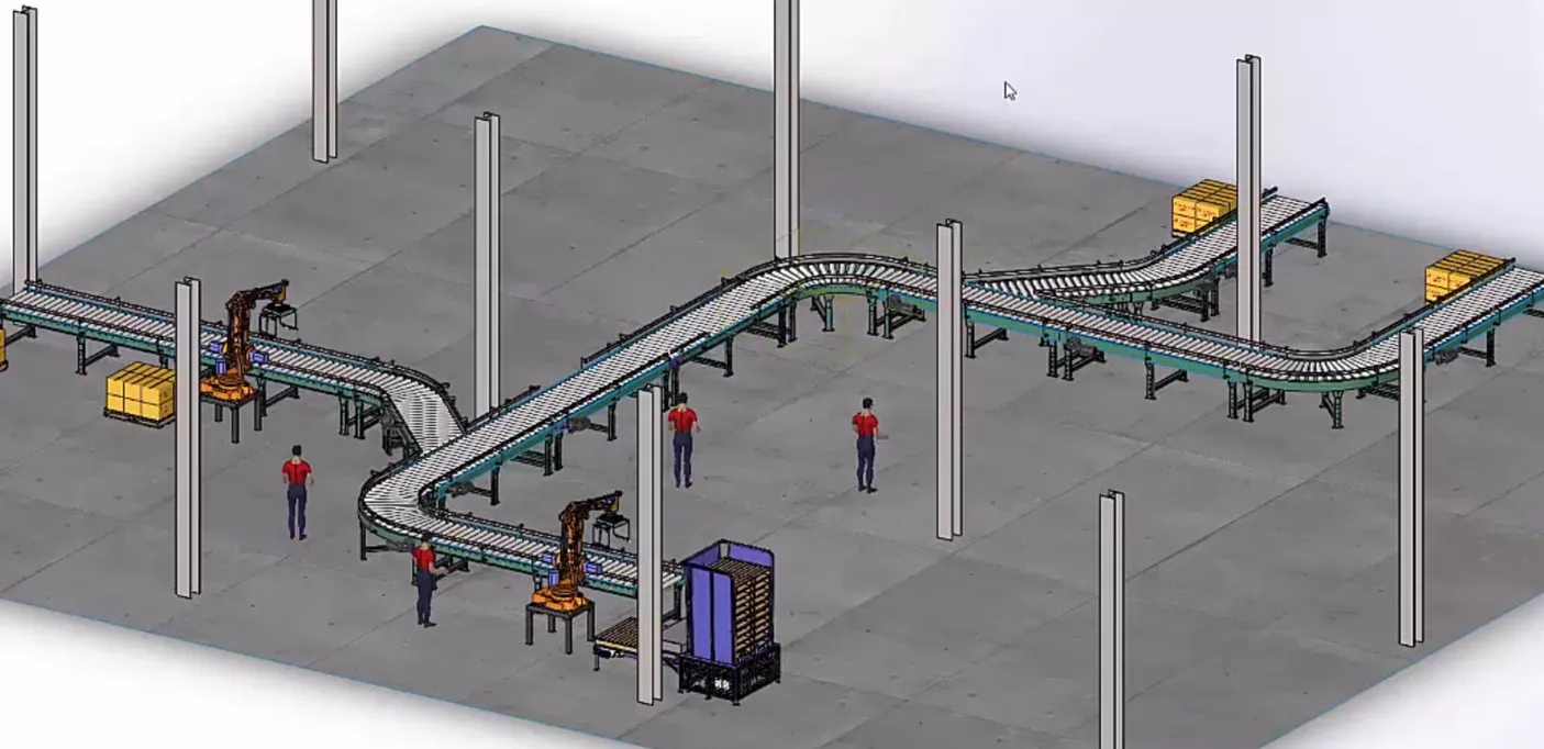 SOLIDWORKS SpeedPak and Magnetic Mates for Conveyor Belts