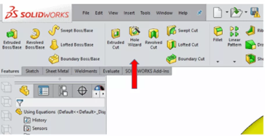 SOLIDWORKS Hole Wizard Location