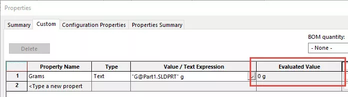 SOLIDWORKS Custom Properties 