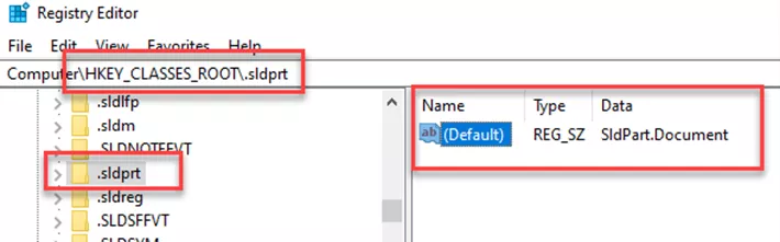 SOLIDWORKS Files Associations Edit Main Registry Keys