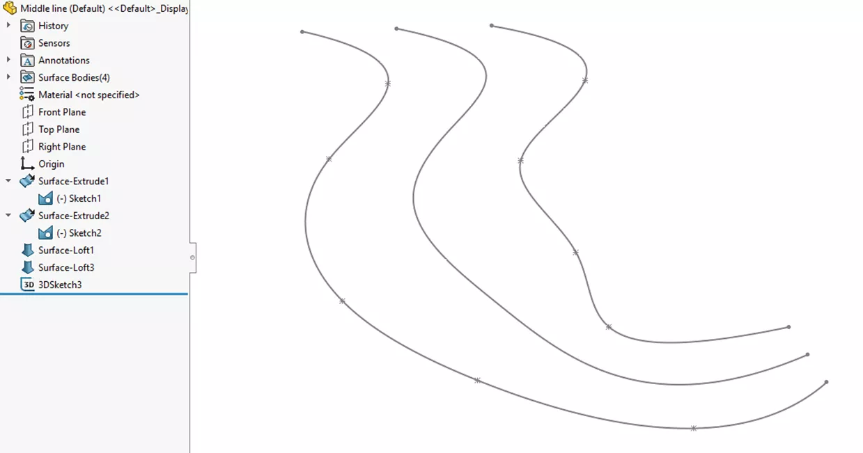 Finding the Centerline Between Two Complex Curves in SOLIDWORKS