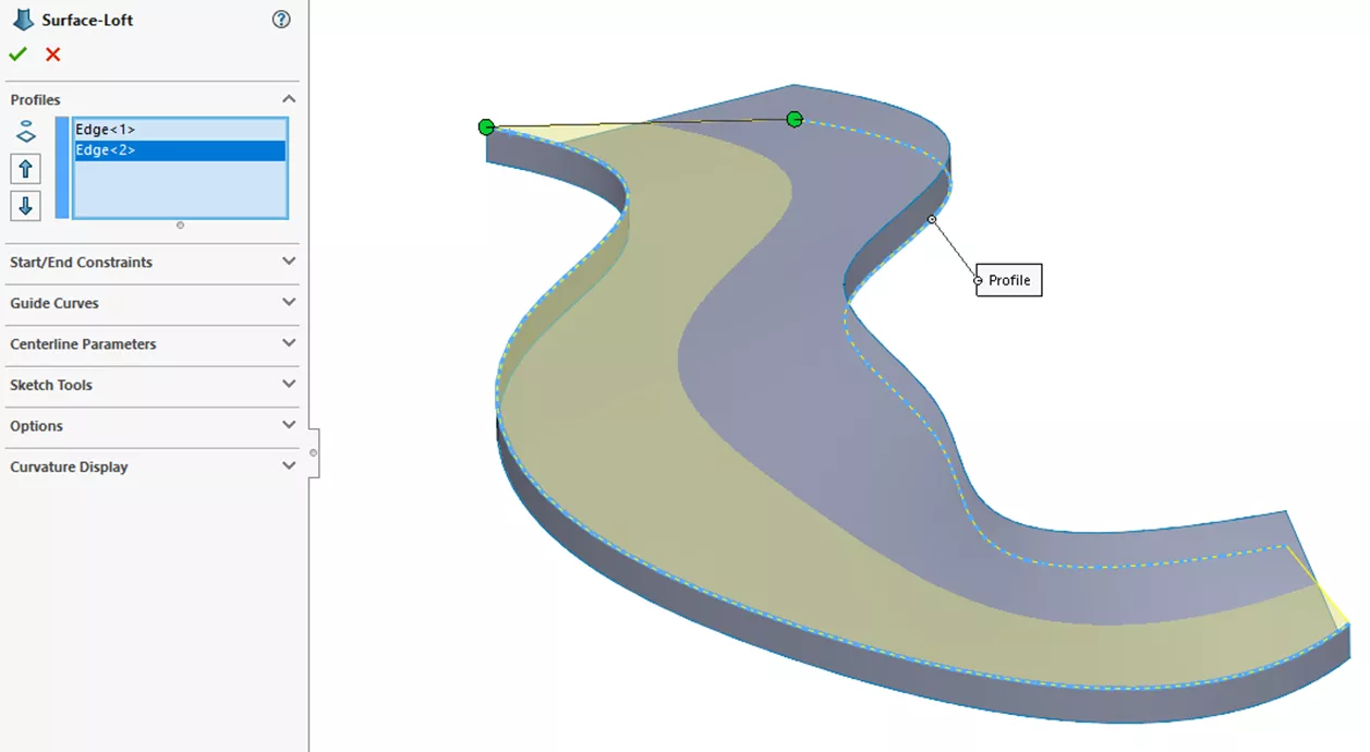 Finding the Centerline Using an Intersection Curve in SOLIDWORKS