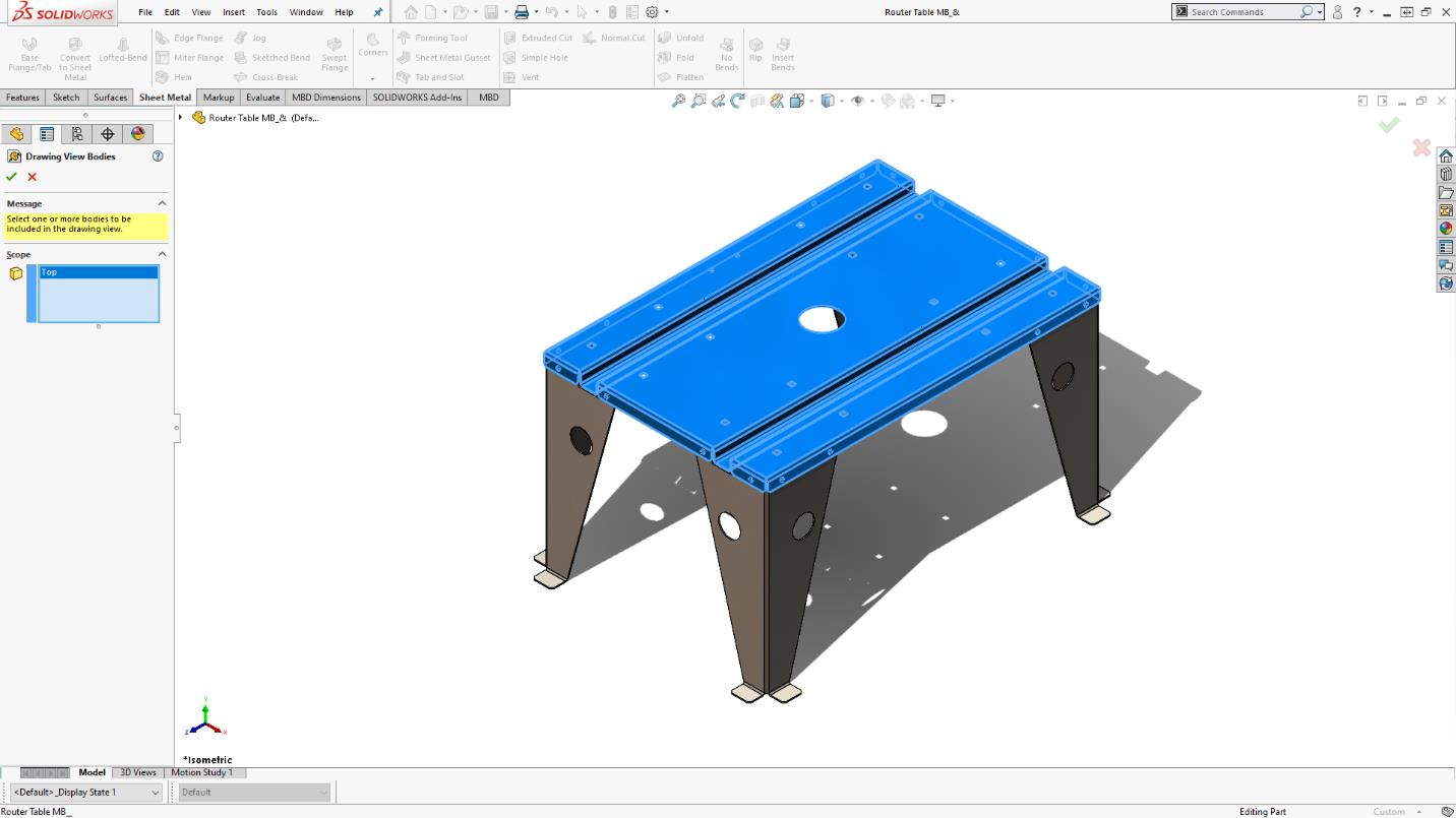 SOLIDWORKS Multibody Sheet Metal Flat Pattern Drawing | GoEngineer