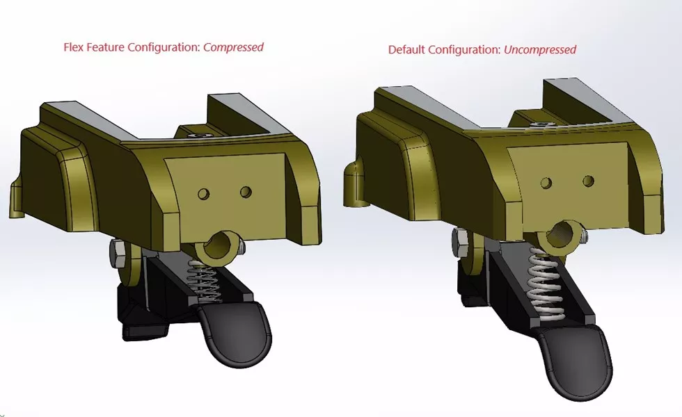 SOLIDWORKS Flex Feature Compressed and Uncompressed Spring