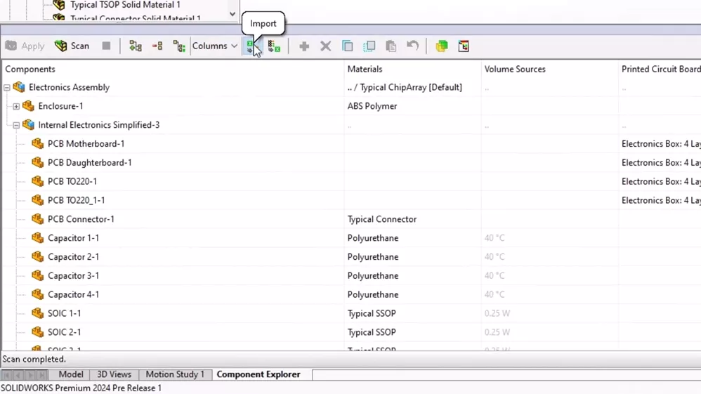 SOLIDWORKS Flow Simulation 2024 Import Excel 