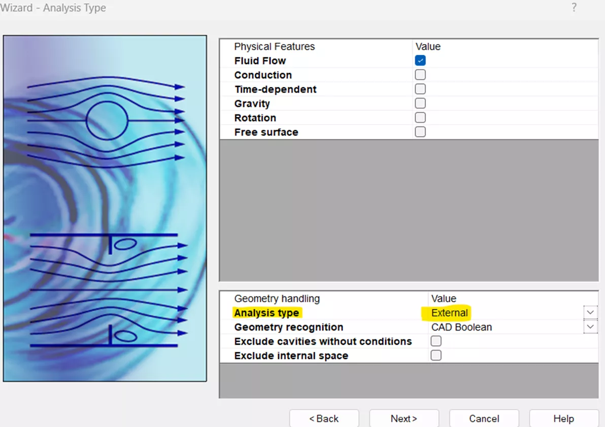 SOLIDWORKS Flow Simulation Wizard - Analysis Type