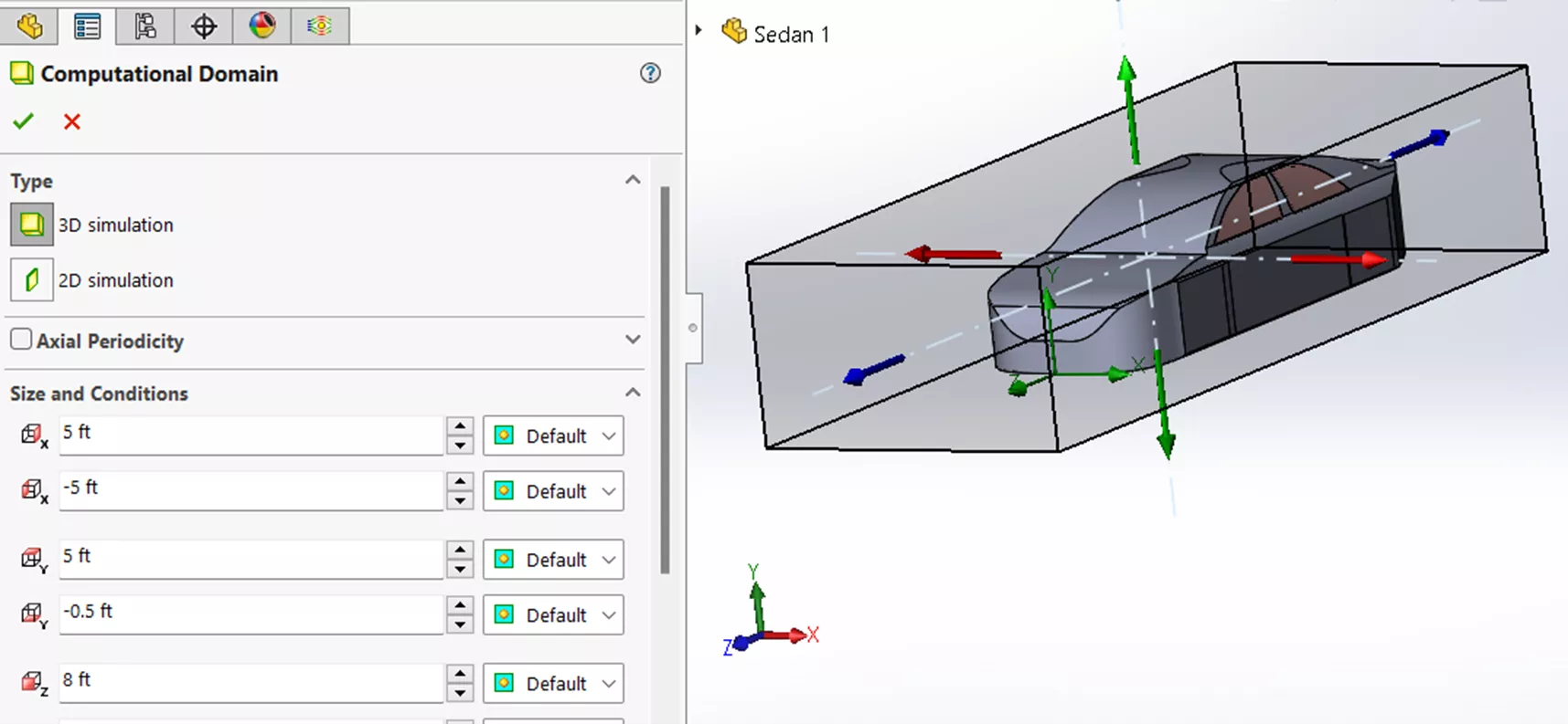 SOLIDWORKS Flow Simulation Computational Domain