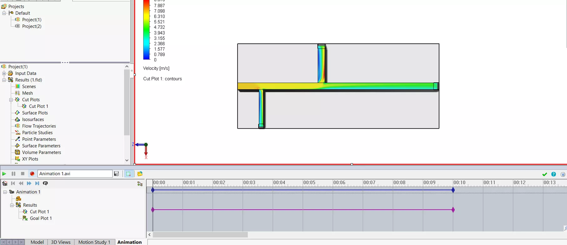 SOLIDWORKS Flow Simulation Context Animation Results Analysis Tool