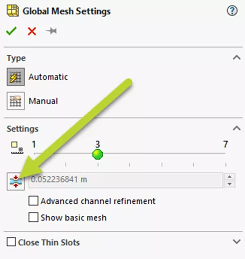 SOLIDWORKS Flow Simulation Global Mesh Settings