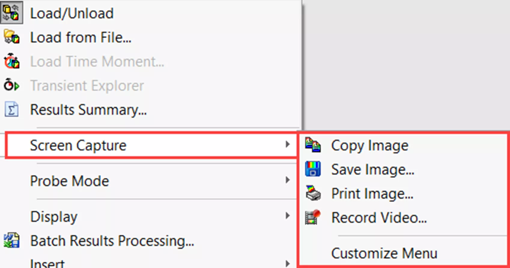 SOLIDWORKS Flow Simulation Screen Capture Results Analysis Tool 