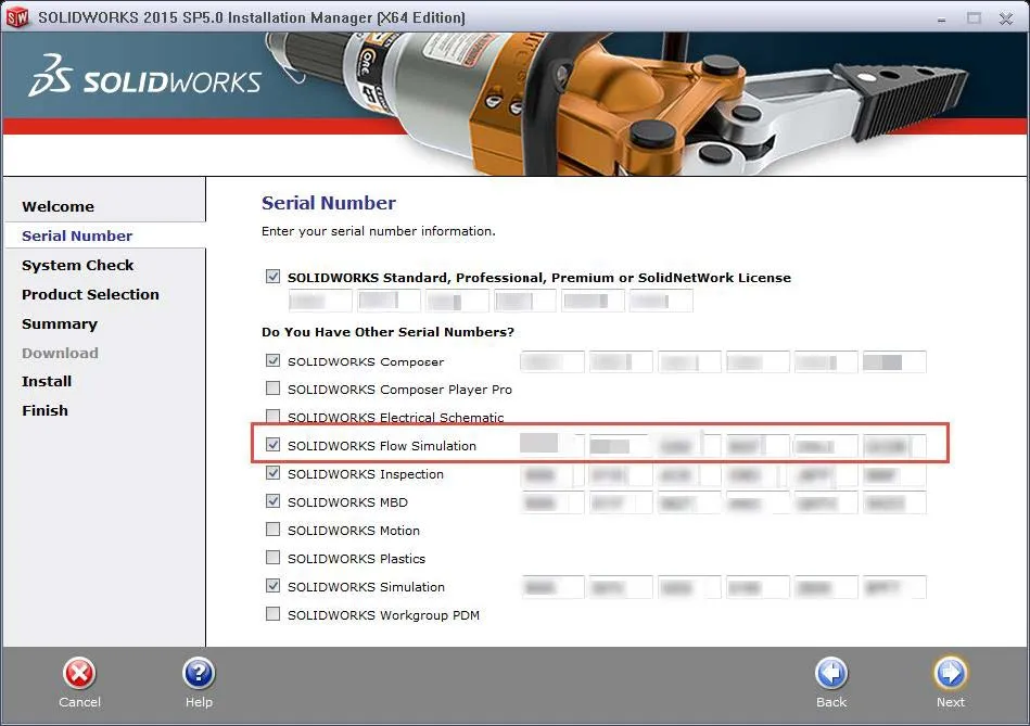 SOLIDWORKS Flow Simulation Serial Number Location