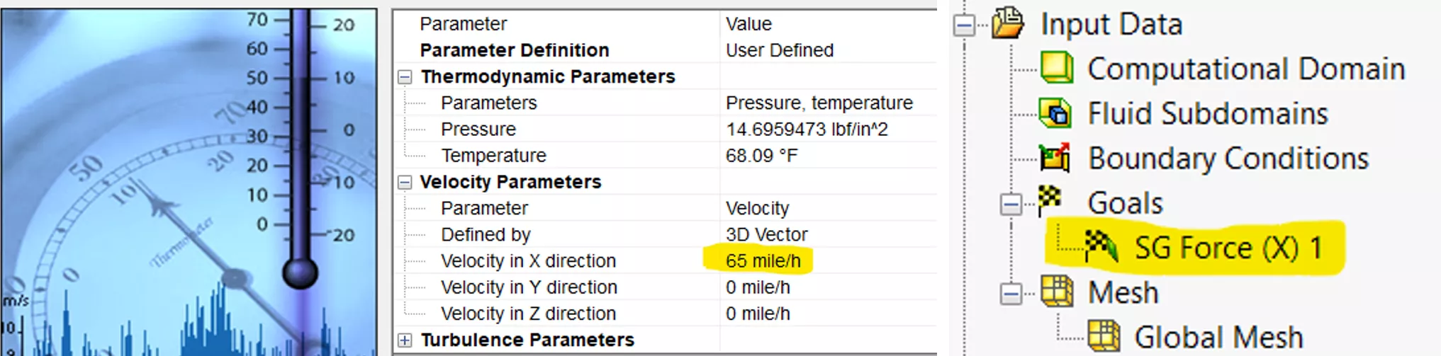 SOLIDWORKS Flow Simulation Study SG Force in X Direction