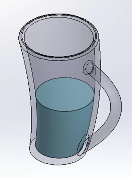 SOLIDWORKS CAD Multibody Part Model of Glass with Water