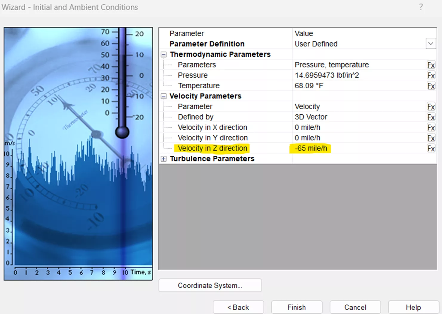 SOLIDWORKS Flow Simulation Wizard - Initial and Ambient Conditions