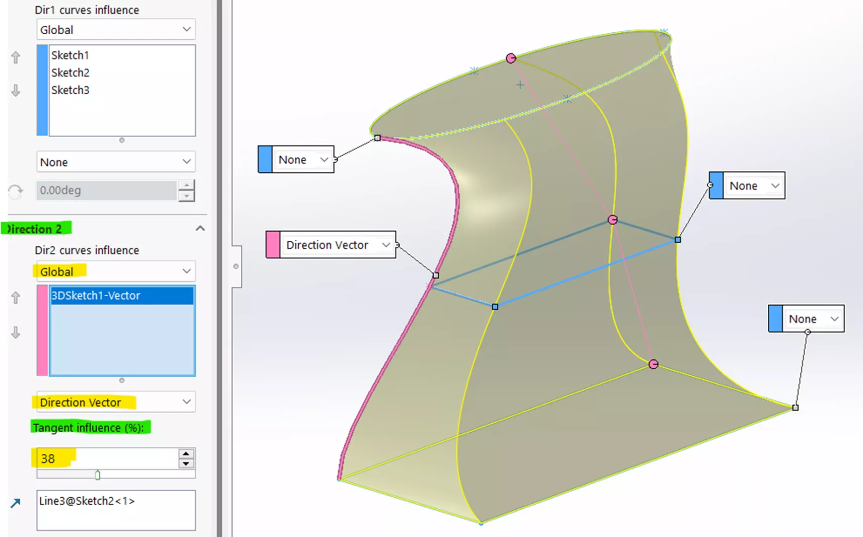 Guide Curves with SOLIDWORKS Boundary Feature 