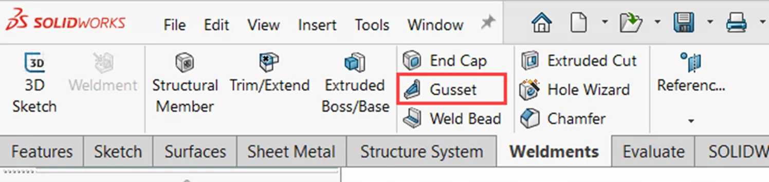 SOLIDWORKS Gusset Tool