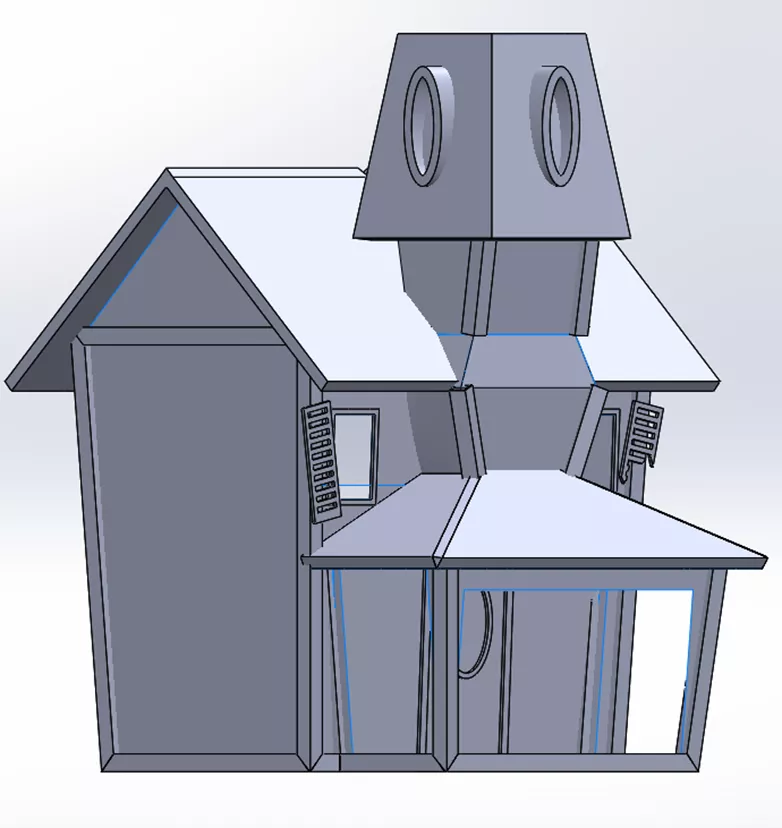 Using the Boss Extrude Command on a Haunted House Designed in SOLIDWORKS 