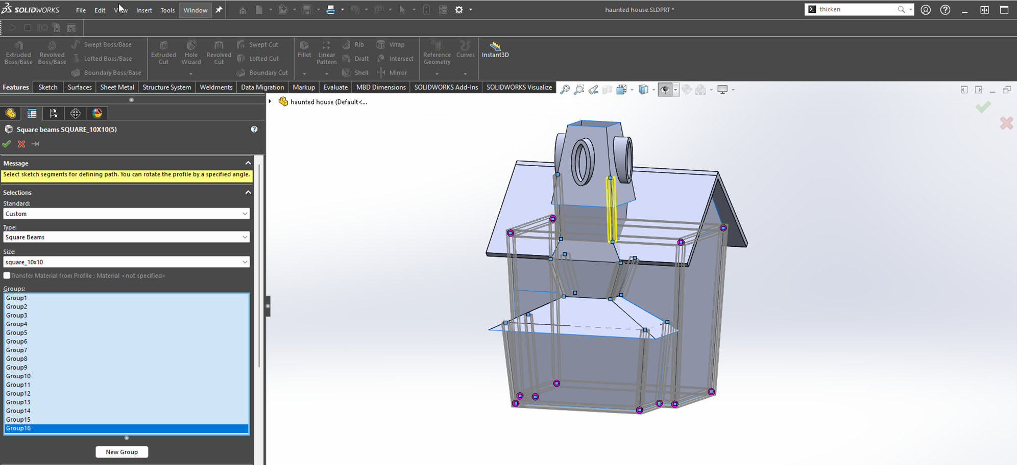 SOLIDWORKS Haunted House Using Surfacing & Weldments - Blog Posts ...