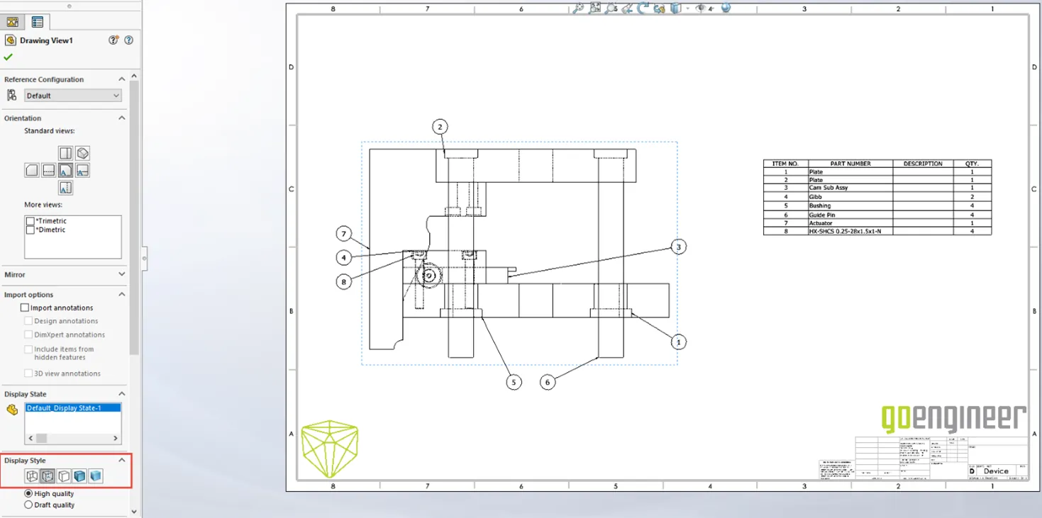 SOLIDWORKS HLV Display