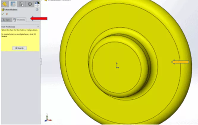 SOLIDWORKS Hole Wizard Positions Tab