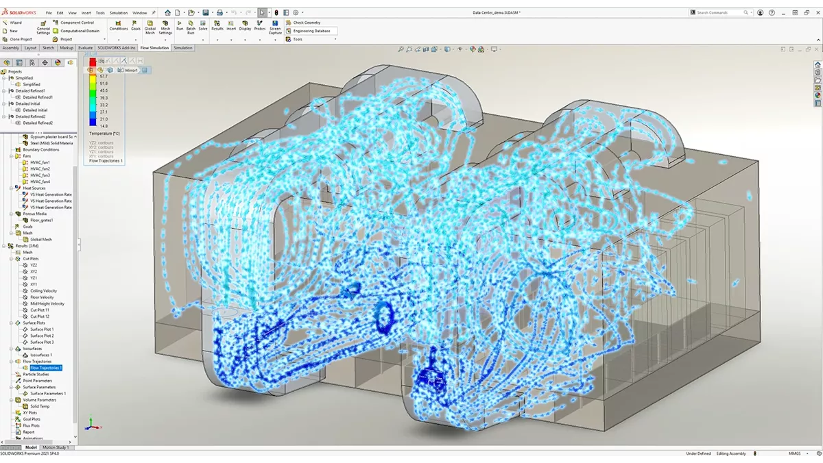 HVAC CFD Simulation Model in SOLIDWORKS