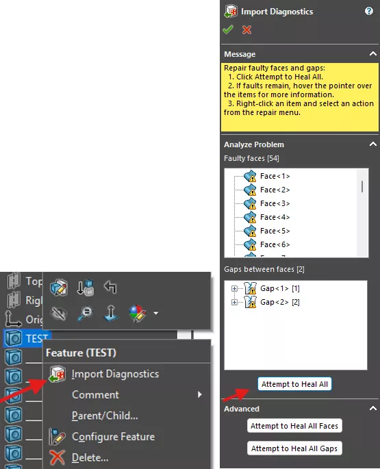 SOLIDWORKS Import Diagnostics Tool