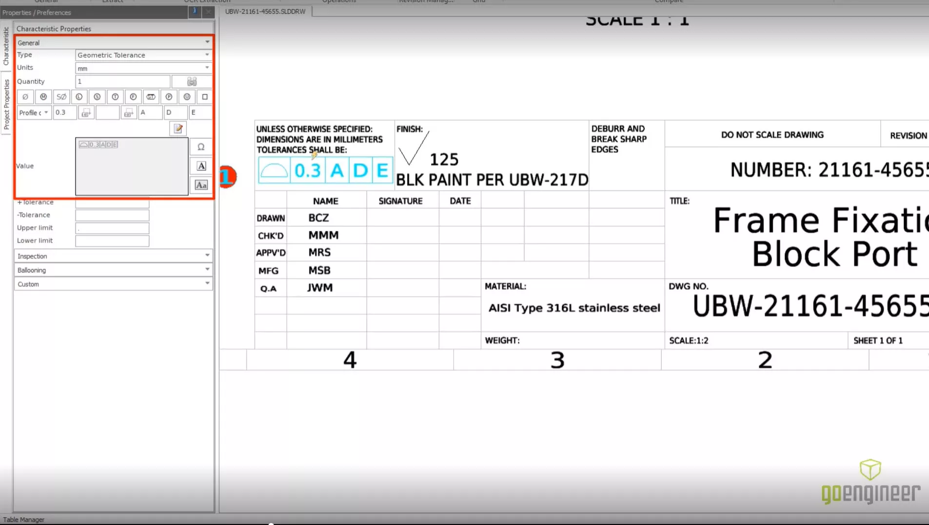 SOLIDWORKS Inspection 2022 Position Precision and Datum Service