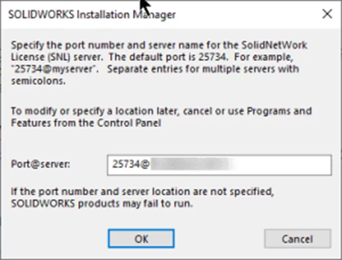 SOLIDWORKS Installation Manager Port Number