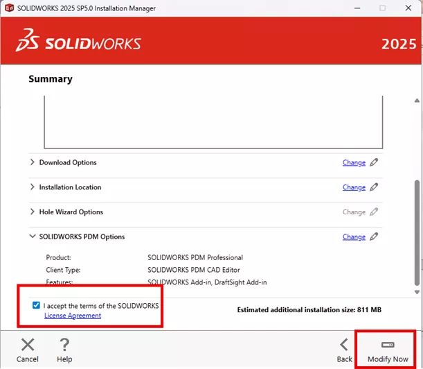 SOLIDWORKS Installation Summary License Agreement 