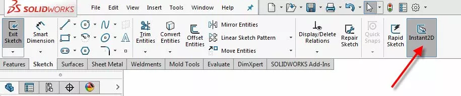 SOLIDWORKS Instant2D Feature Icon 