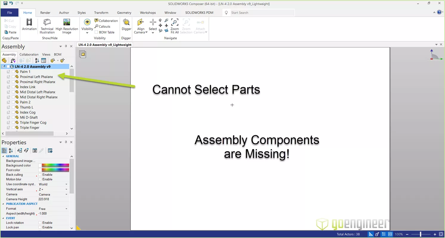 Why is My Assembly Invisible in SOLIDWORKS? 