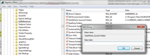 SOLIDWORKS Journal File Error Location Invalid