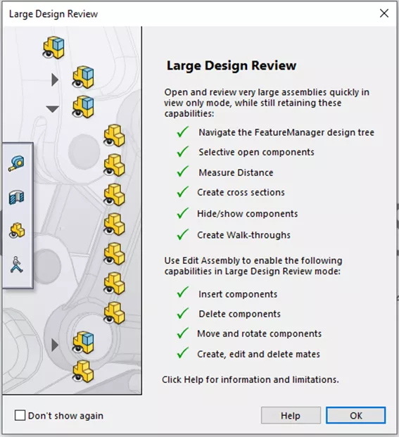 Large Design Review Options in SOLIDWORKS