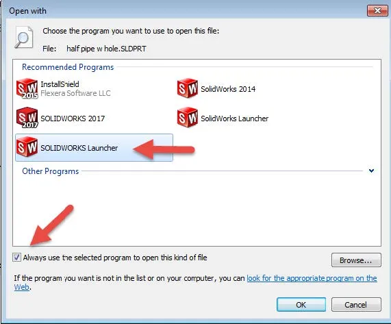 SOLIDWORKS Launcher New File, New Session Help 