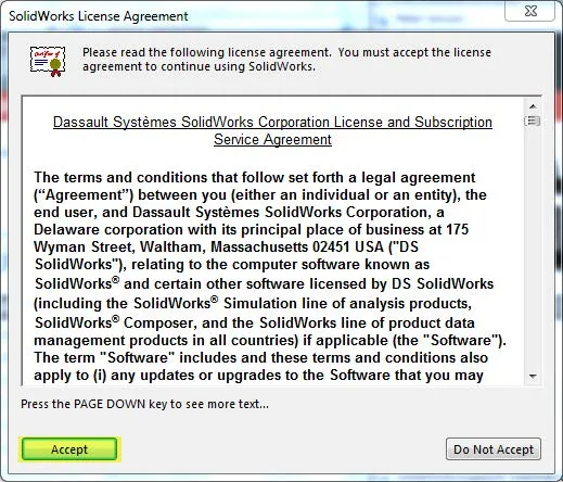 SOLIDWORKS 2014 License Agreement 