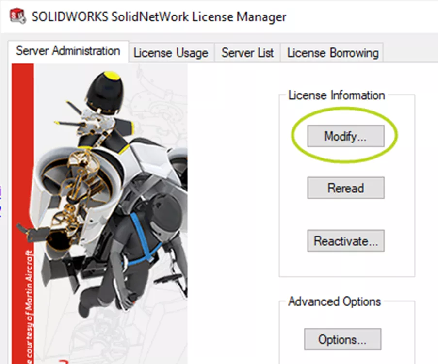 SOLIDWORKS License to your License Server