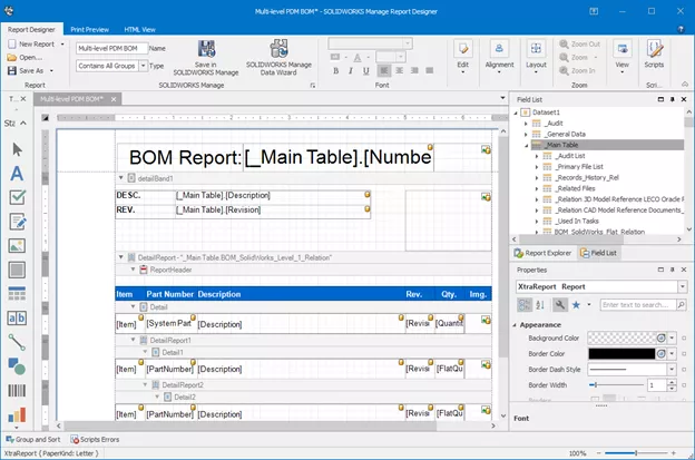 Create a Report in SOLIDWORKS Manage