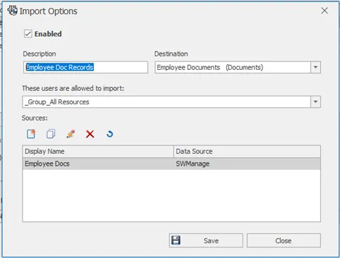 SOLIDWORKS Manage Import Options