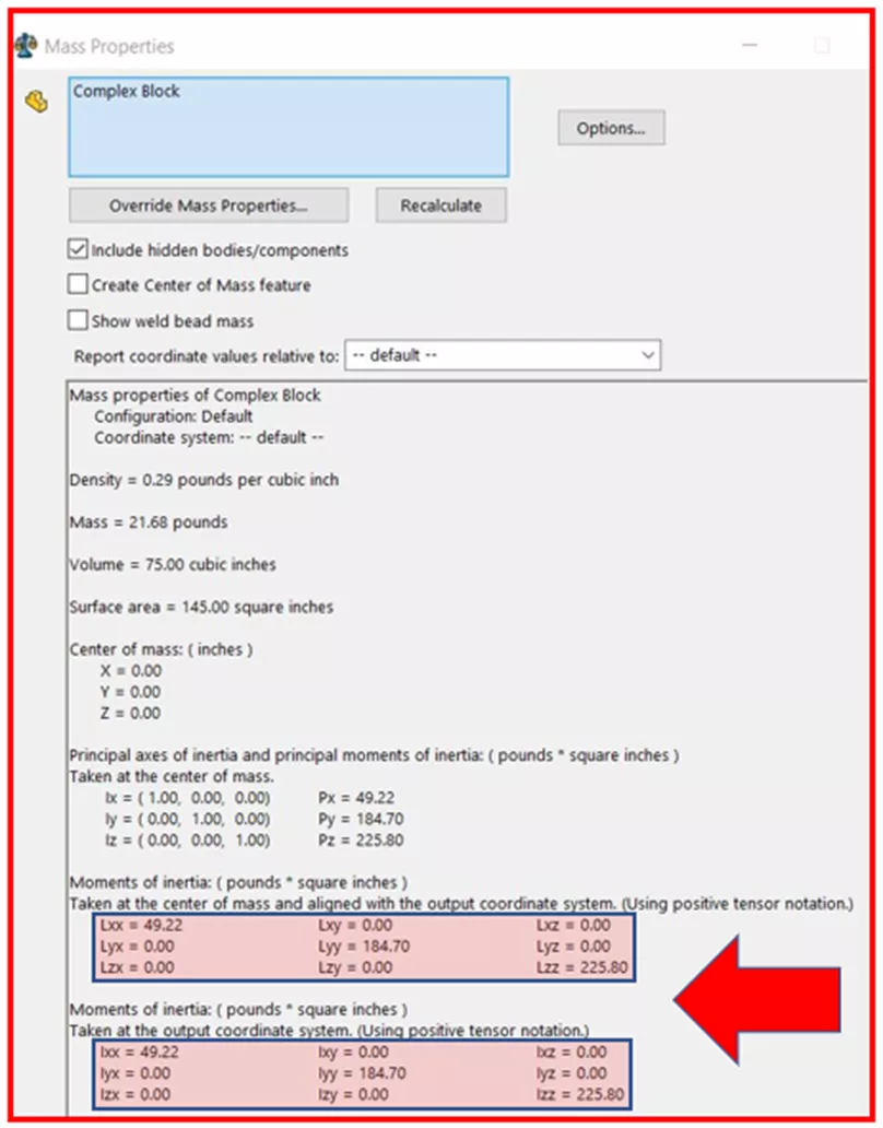 SOLIDWORKS Mass Properties Moments of Inertia Explained