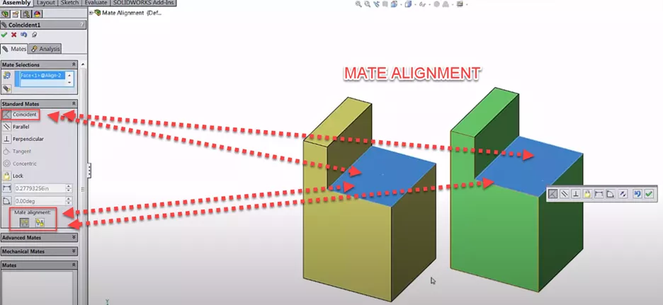 SOLIDWORKS Mate Alignment 