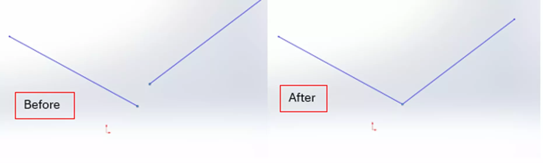 Example of Merge Points Relation in SOLIDWORKS