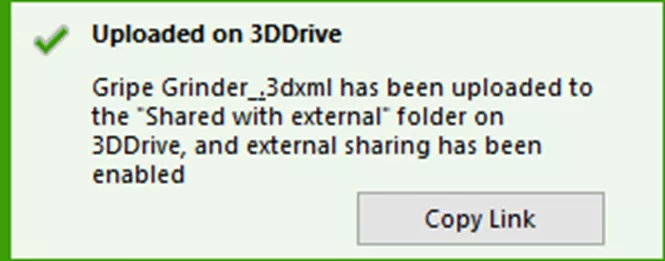 Uploaded on 3DDrive 3DEXPERIENCE Notification 