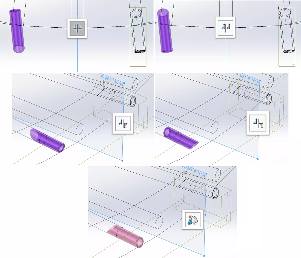 SOLIDWORKS Mirror Command Results